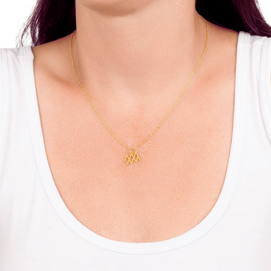 Zodiac Name Necklace. Handcrafted with care, this piece is made from durable stainless steel and optionally dipped in 18k yellow gold and features her unique astrological sign