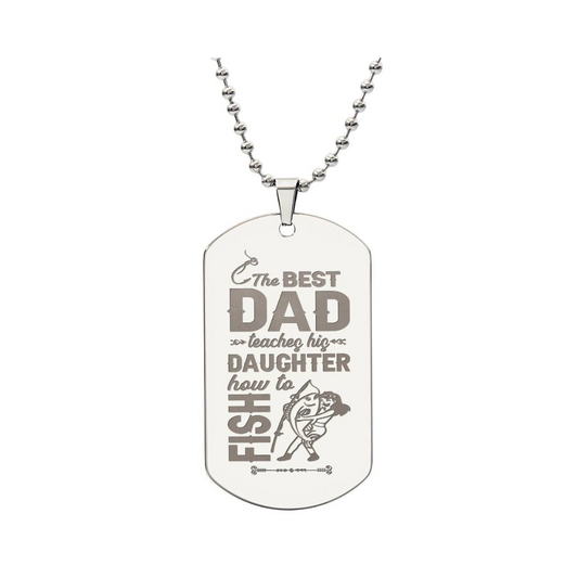 Engraved Dog Tag Necklace - The Best Dad Teaches His Daughter How To Fight