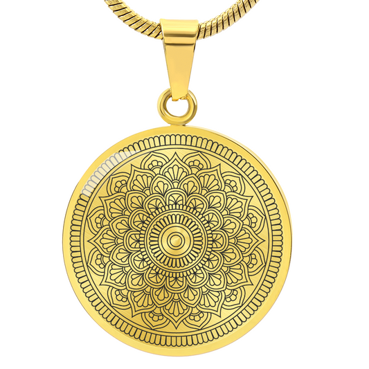 Graphic Circle Pendant + Necklace - Abstract Mandala 5