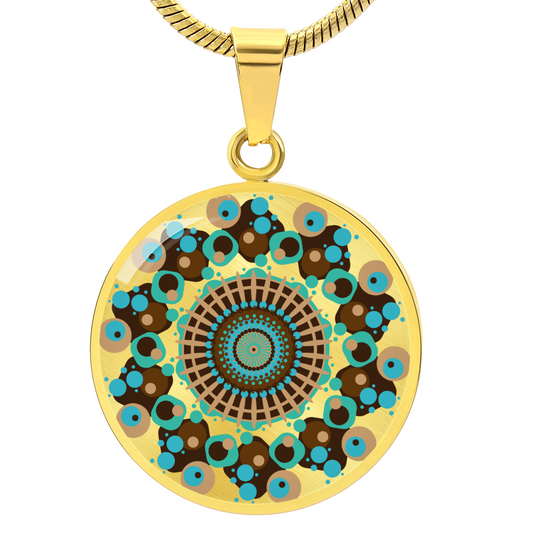 Graphic Circle Pendant + Necklace - Abstract Mandala 8