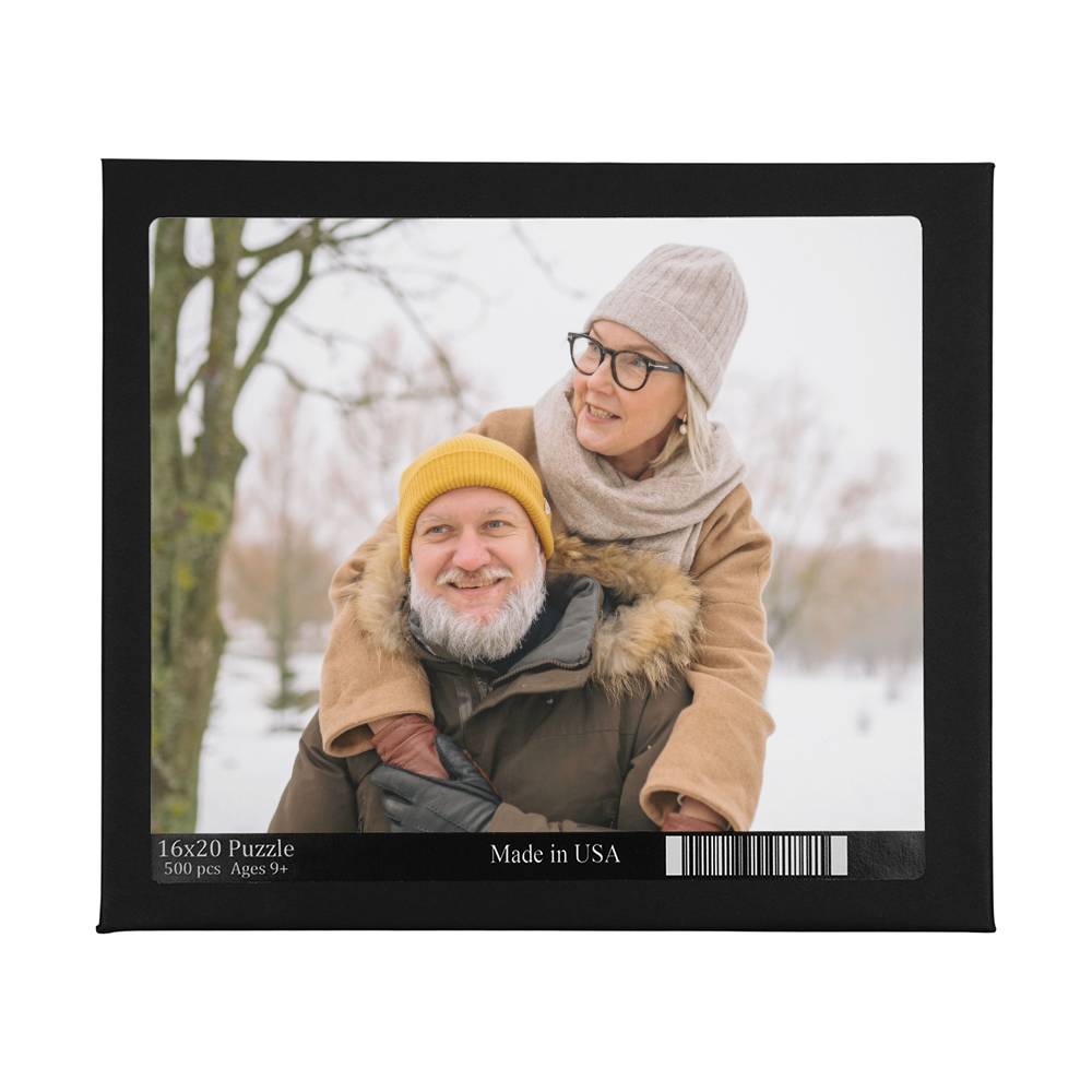 Custom Photo Upload Jigsaw Puzzle 500 Piece, Personalized Couple Photo Puzzle