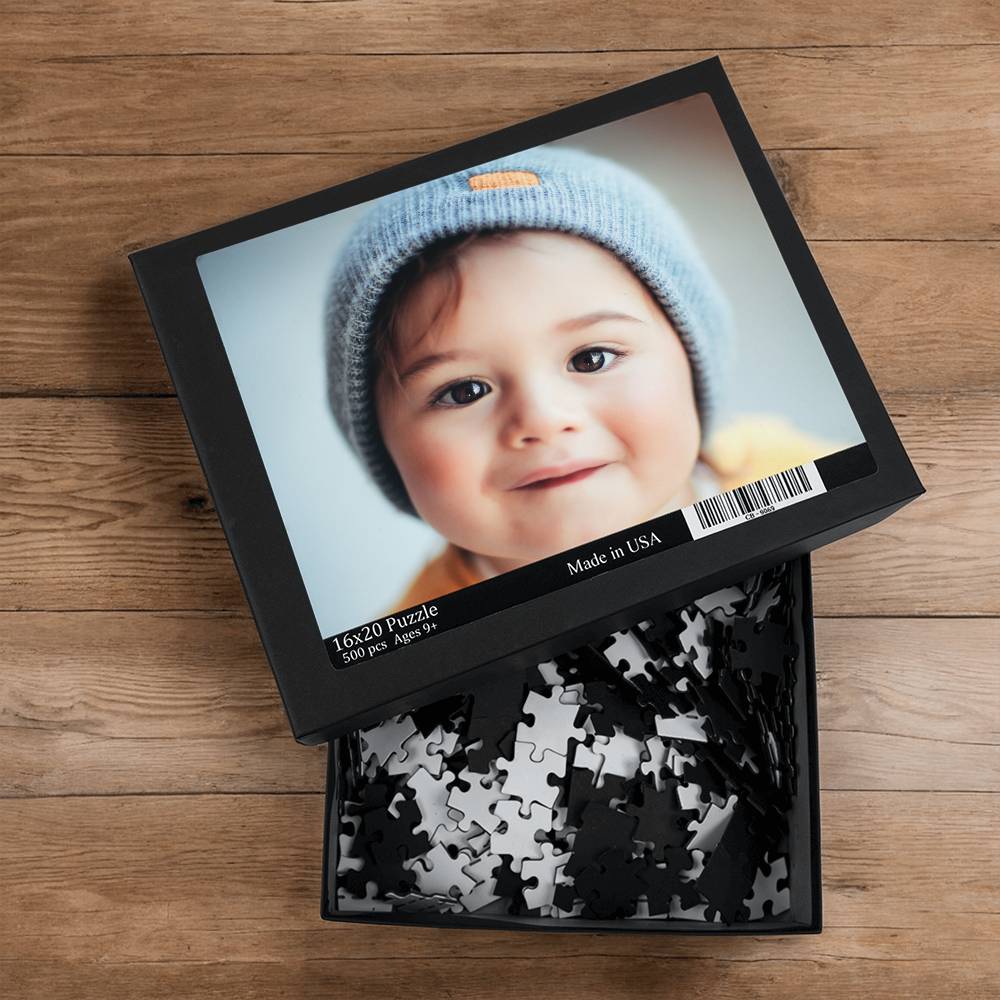 Custom Photo Upload Jigsaw Puzzle 500 Piece, Personalized Baby Photo Puzzle