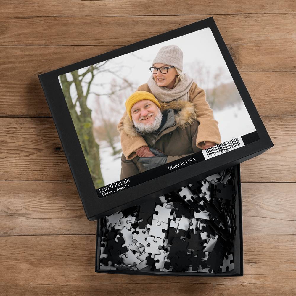 Custom Photo Upload Jigsaw Puzzle 500 Piece, Personalized Couple Photo Puzzle