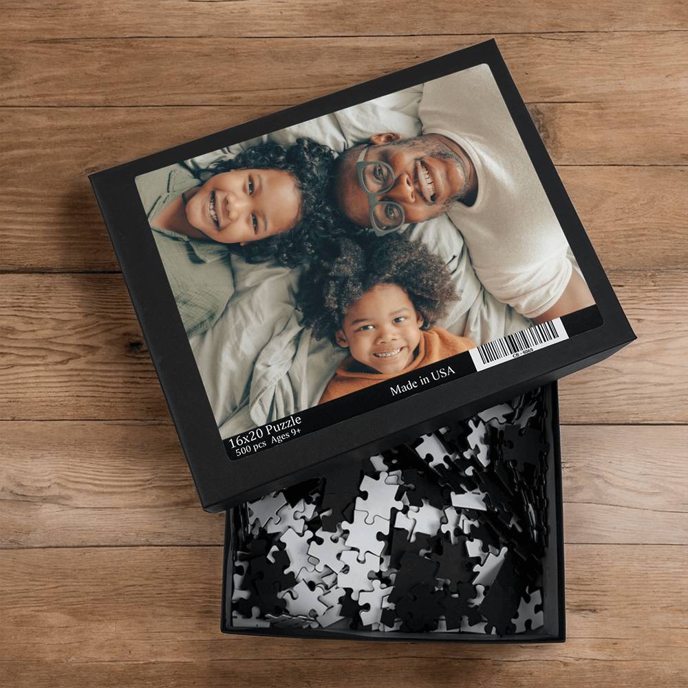 Custom Photo Upload Jigsaw Puzzle 500 Piece, Personalized Family Photo Puzzle