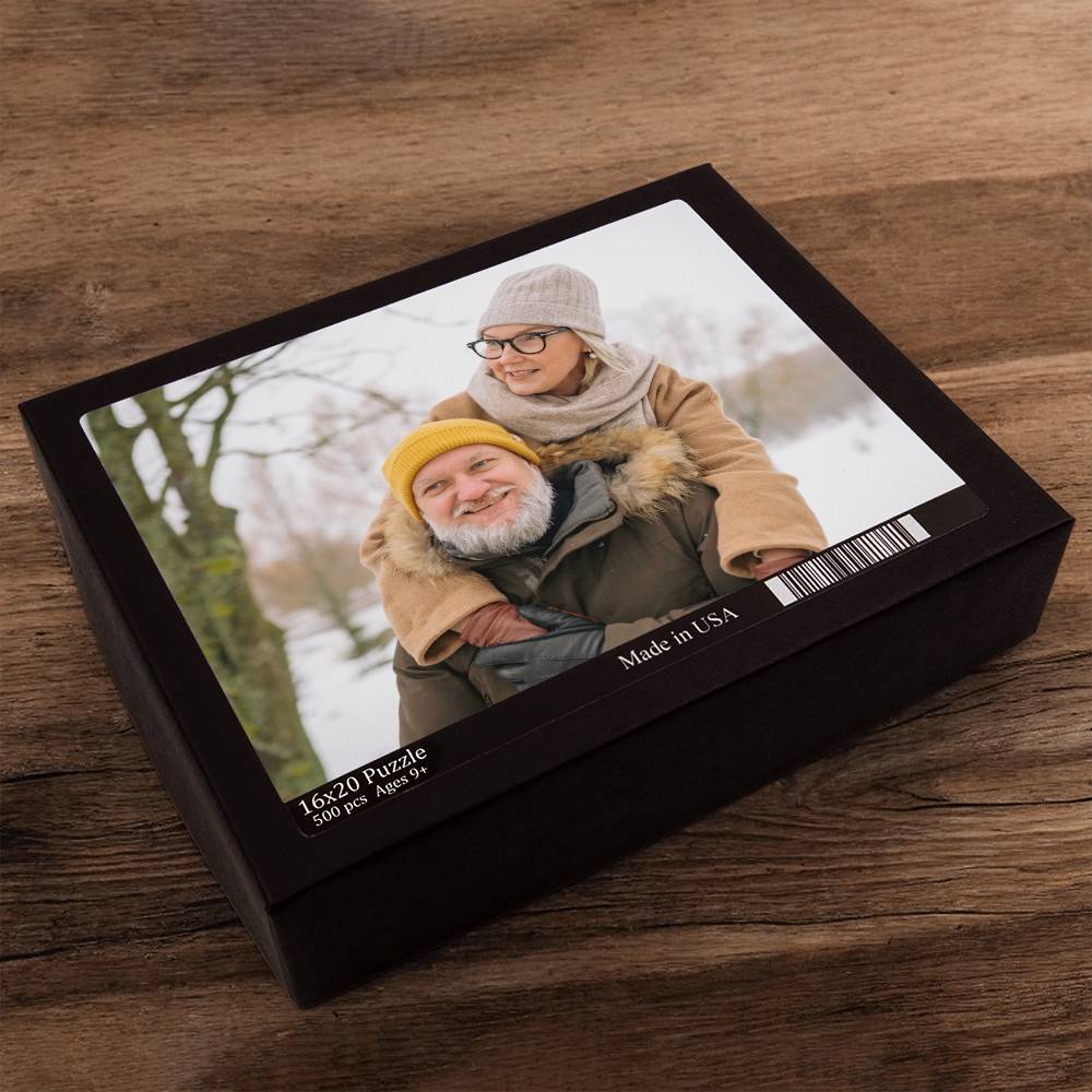 Custom Photo Upload Jigsaw Puzzle 500 Piece, Personalized Couple Photo Puzzle