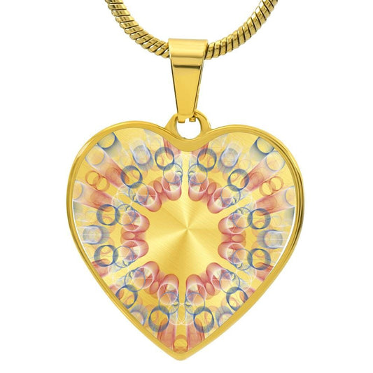 Graphic Heart Pendant + Necklace - Digital Abstract Art