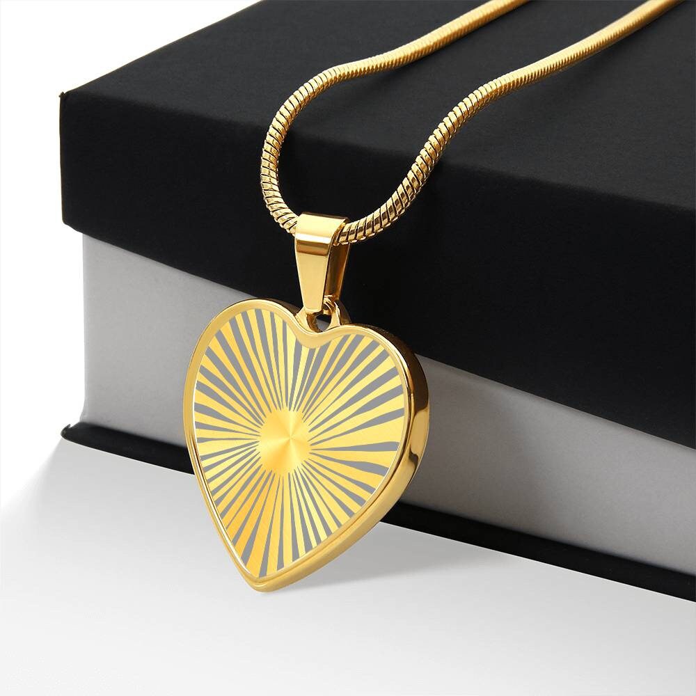 Graphic Heart Pendant + Necklace - Radial