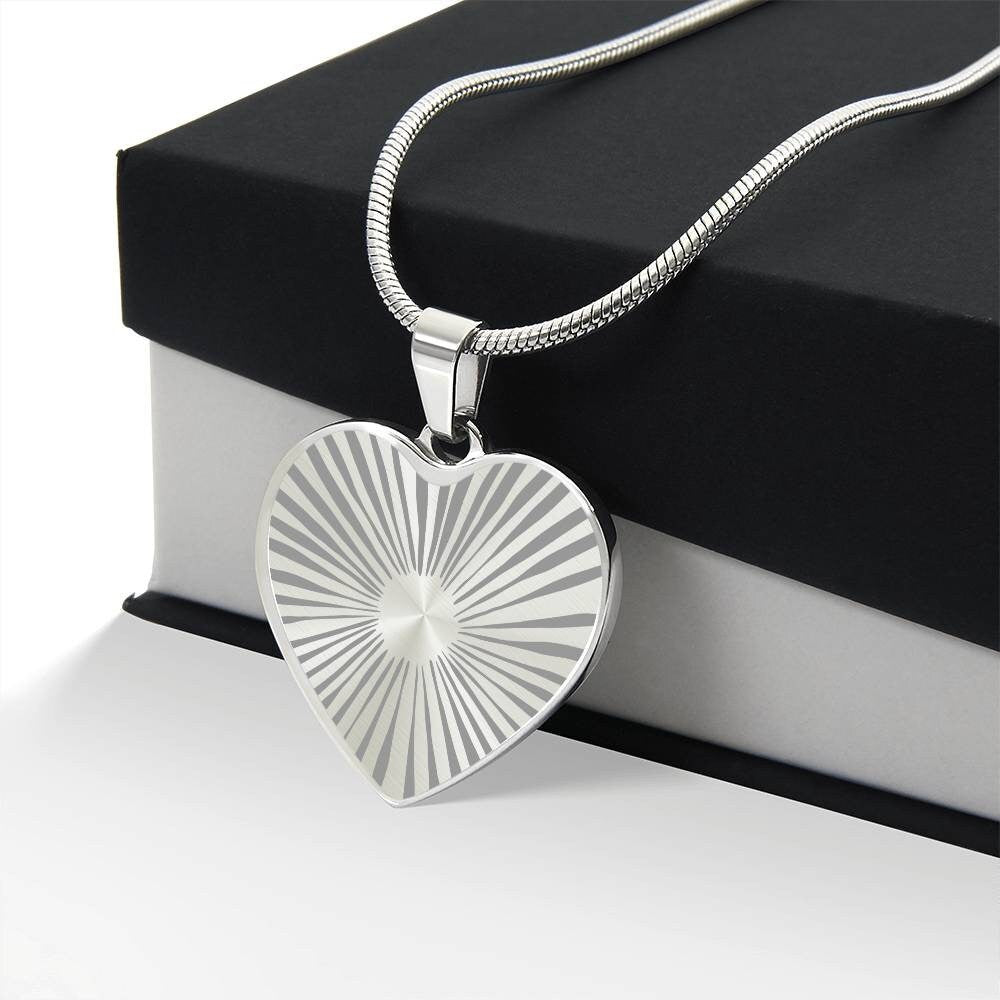 Graphic Heart Pendant + Necklace - Radial