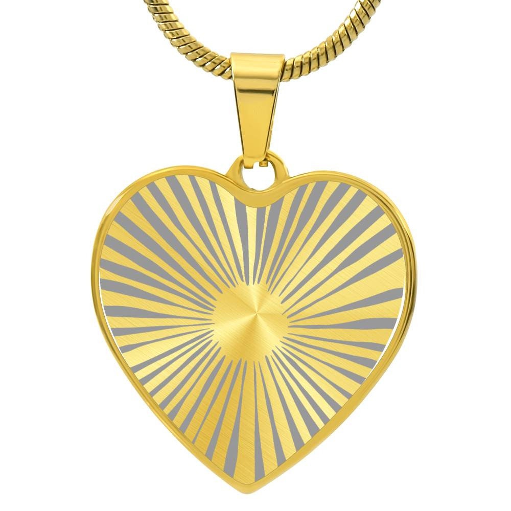 Graphic Heart Pendant + Necklace - Radial