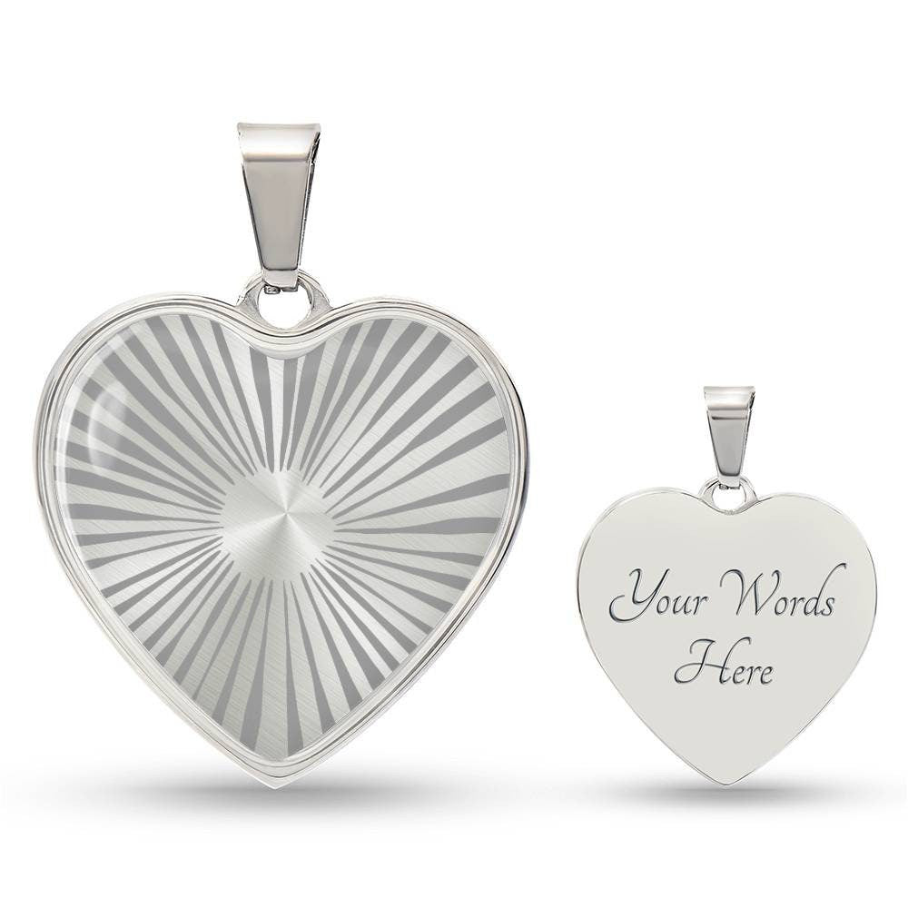 Graphic Heart Pendant + Necklace - Radial