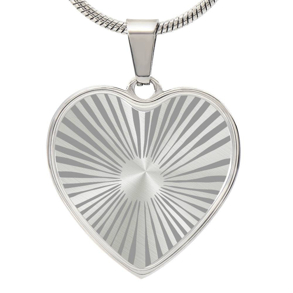 Graphic Heart Pendant + Necklace - Radial