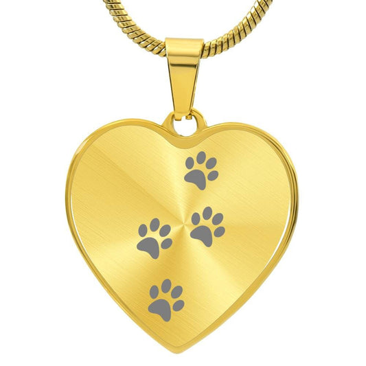 Graphic Heart Pendant + Necklace - Footprint