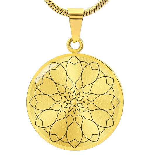 Graphic Circle Pendant + Necklace - Abstract Mandala 4