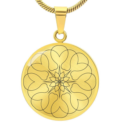 Graphic Circle Pendant + Necklace - Abstract Mandala