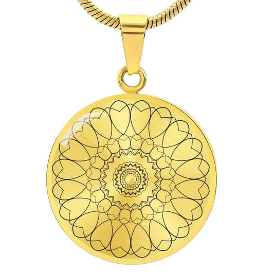 Graphic Circle Pendant + Necklace - Abstract Mandala 7