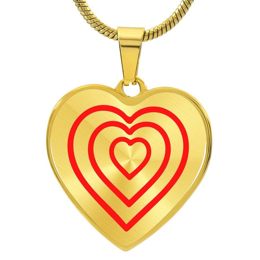 Graphic Heart Pendant + Necklace - Love Line Art