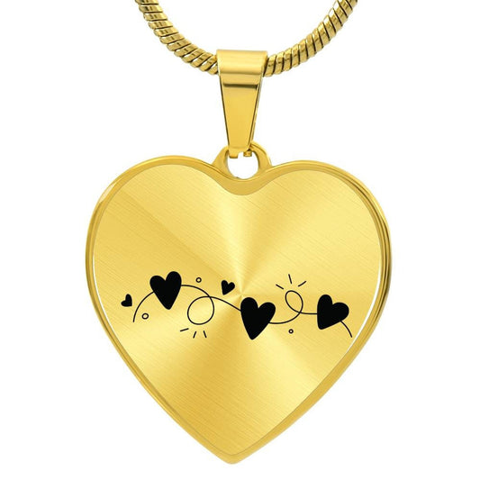 Graphic Heart Pendant + Necklace - Garland of Hearts