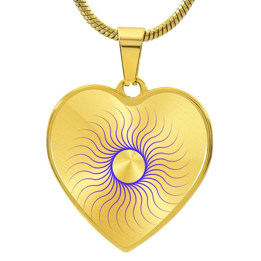 Graphic Heart Pendant + Necklace - Sun