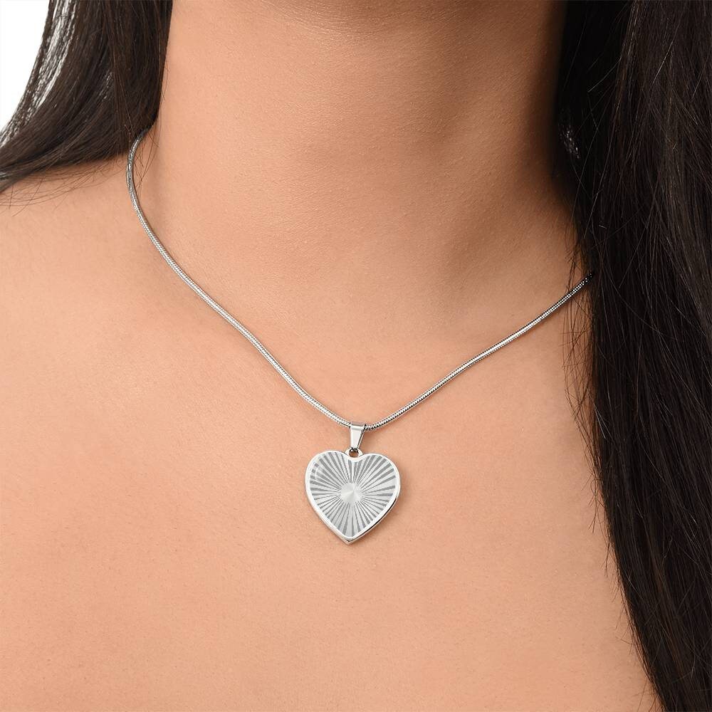 Graphic Heart Pendant + Necklace - Radial