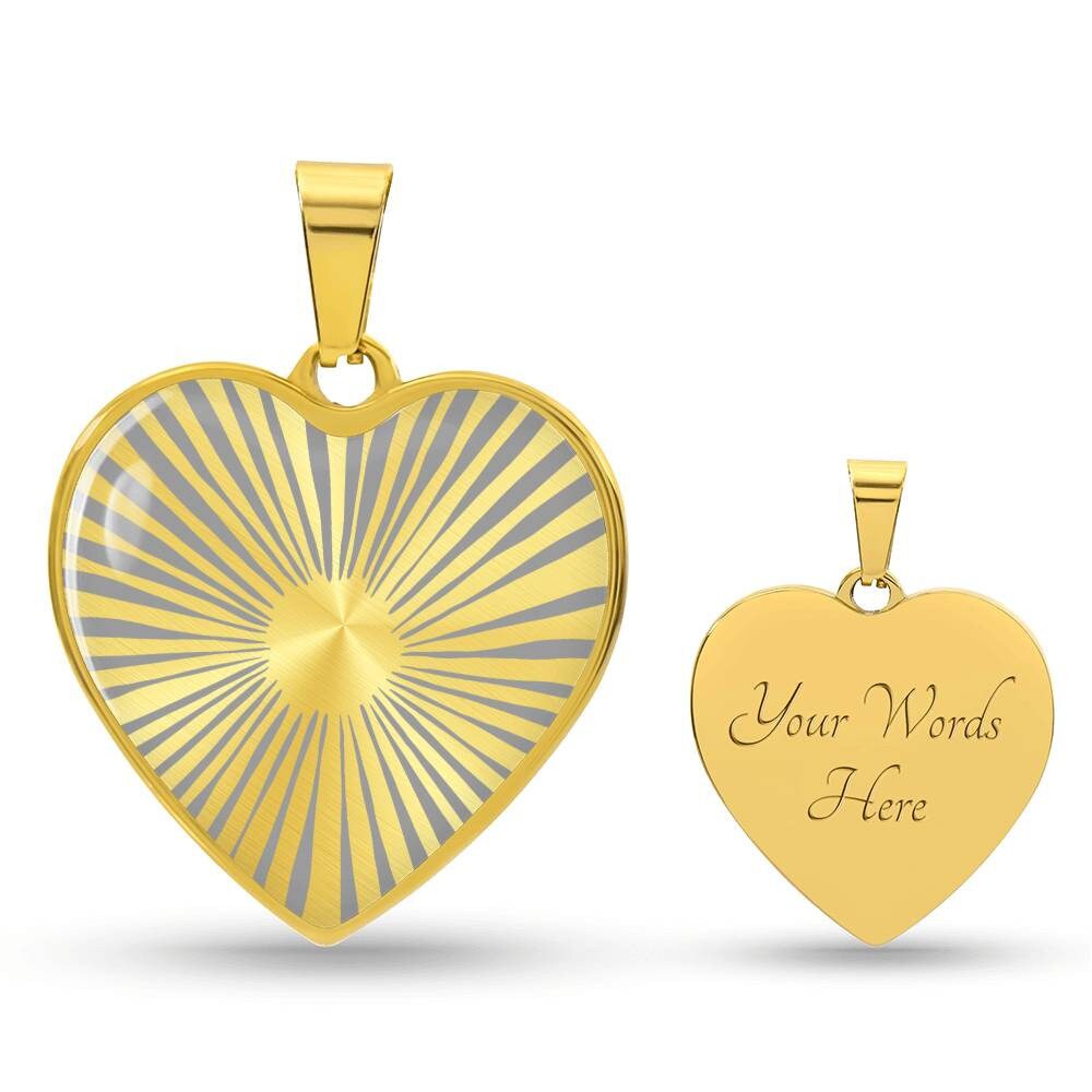 Graphic Heart Pendant + Necklace - Radial