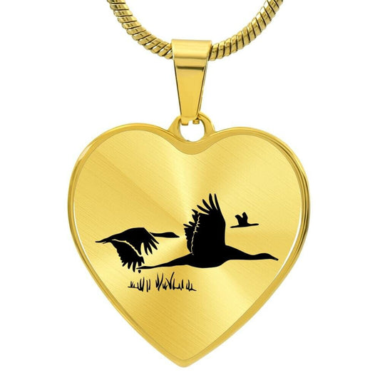 Graphic Heart Pendant + Necklace - Flock of Swan