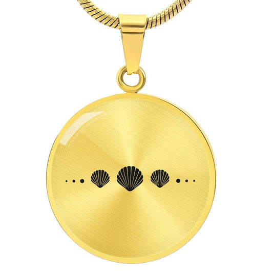 Graphic Circle Pendant + Necklace - Clam Shells