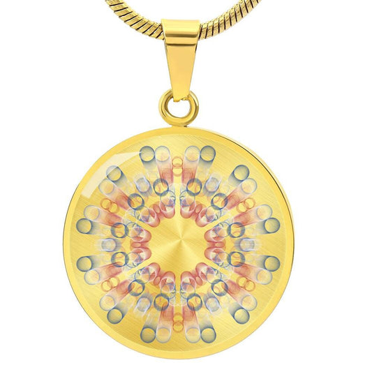 Graphic Circle Pendant + Necklace - Molecular Abstract Art