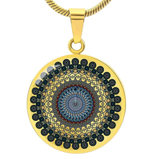 Graphic Circle Pendant + Necklace - Mandala Design